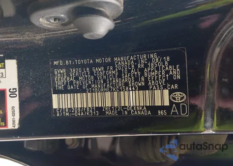 2019 Toyota Corolla Le from USA, damaged, VIN 2T1BURHE7KC158443